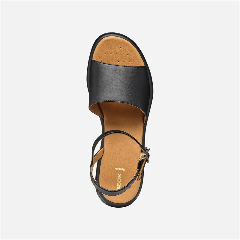 GEOX Womens Meliconia Wedge Sandals Black