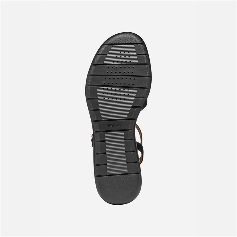 GEOX Womens Meliconia Wedge Sandals Black