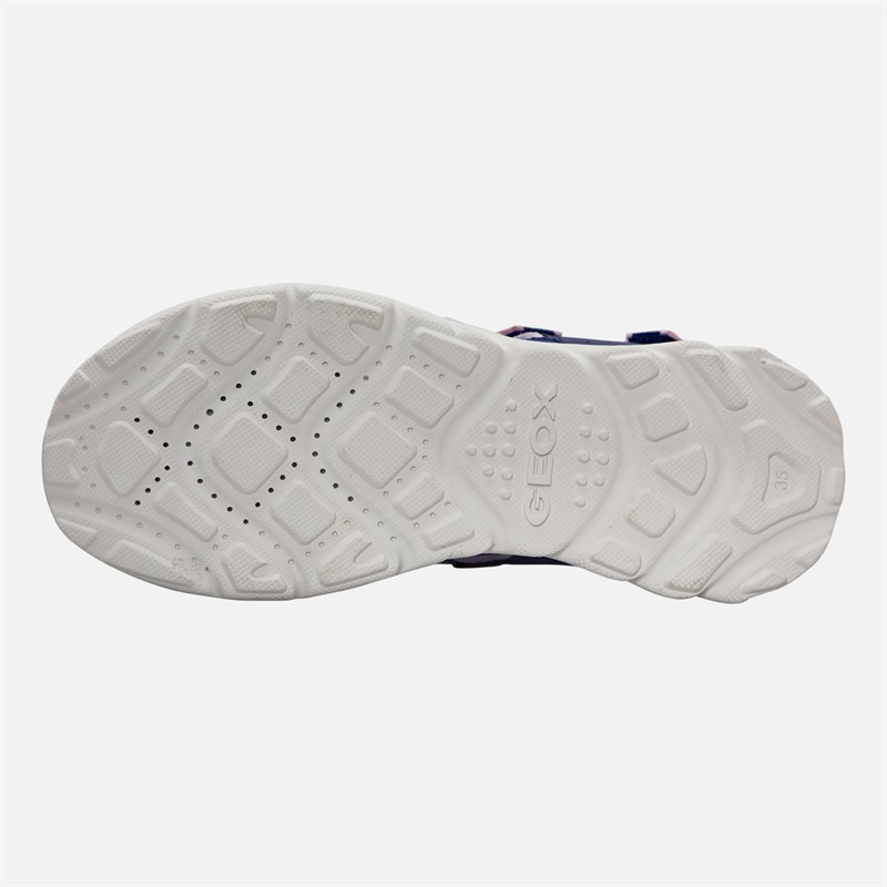 GEOX Junior Girls Airadyum Sandals Navy/Lilac