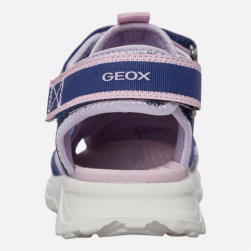GEOX Junior Girls Airadyum Sandals Navy/Lilac