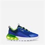 GEOX Boys Activart Illuminus Light Up Trainers Royal/Green