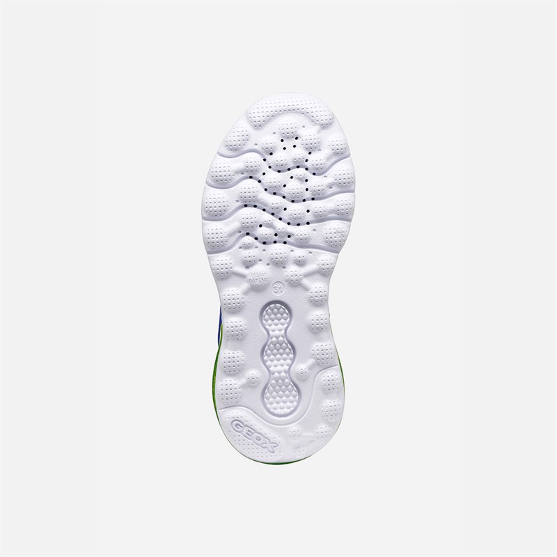 GEOX Boys Activart Illuminus Light Up Trainers Royal/Green