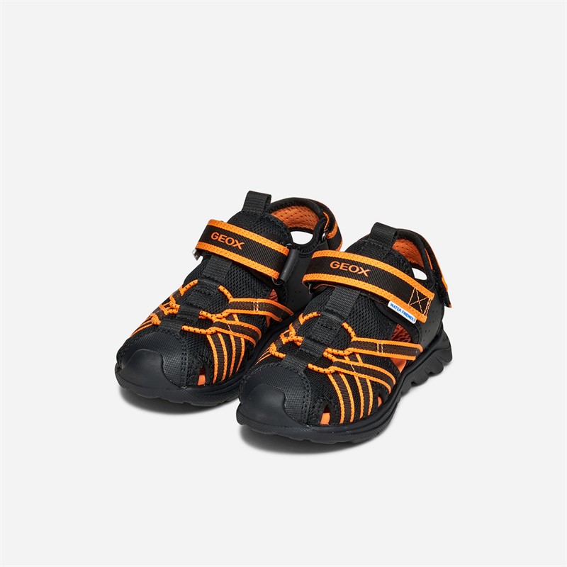GEOX Boys Airadyum Sandals Black/Orange