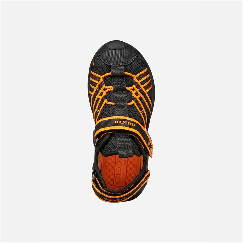 GEOX Boys Airadyum Sandals Black/Orange