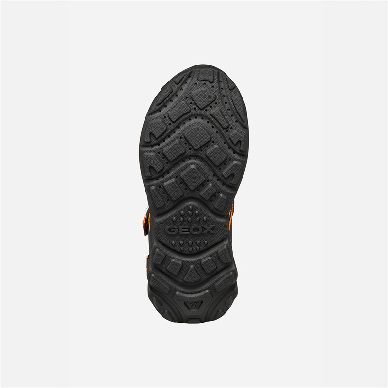 GEOX Boys Airadyum Sandals Black/Orange