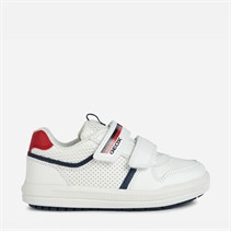 GEOX Junior Boys Arzach Trainers White/Navy