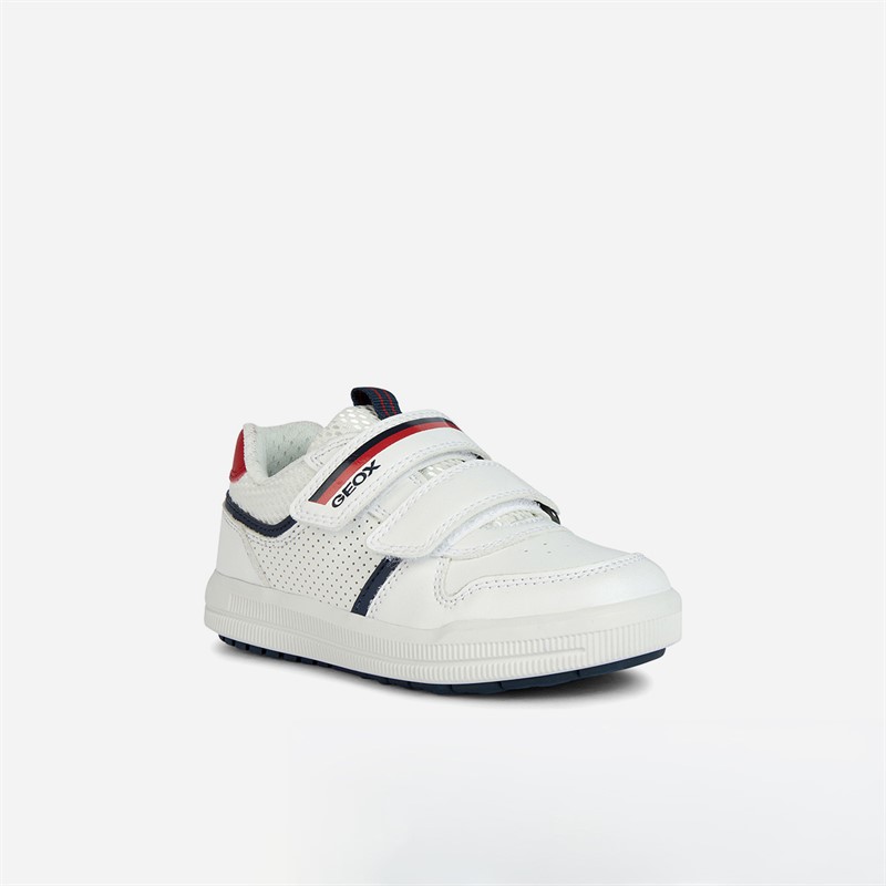 GEOX Junior Boys Arzach Trainers White/Navy