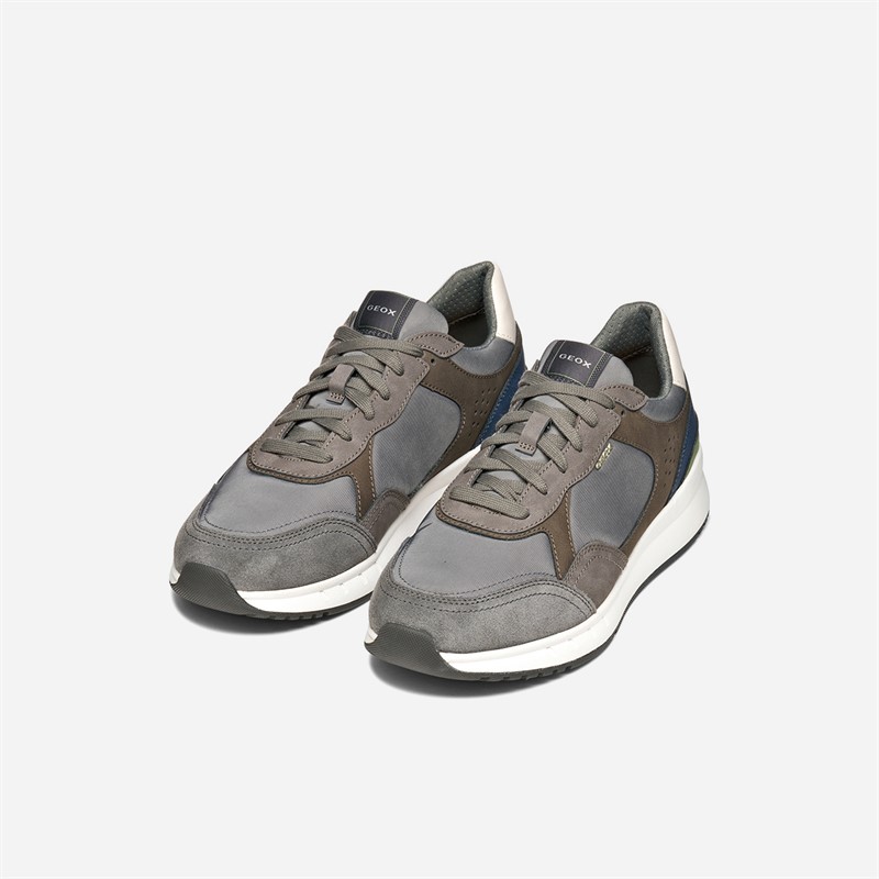 GEOX Mens Branthon Trainers Dove Grey/Dark Grey Dove Grey/Dk Grey
