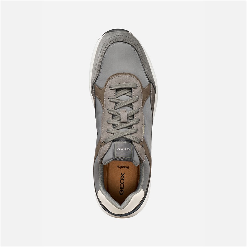GEOX Mens Branthon Trainers Dove Grey/Dark Grey Dove Grey/Dk Grey