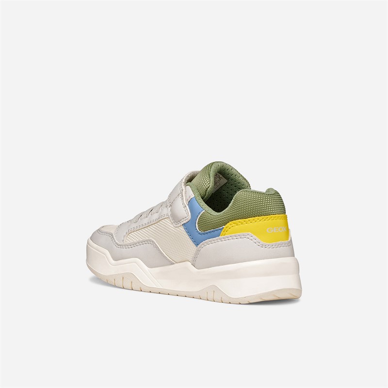 GEOX Junior Boys Perth Trainers Light Grey/Green Lt Grey/Green