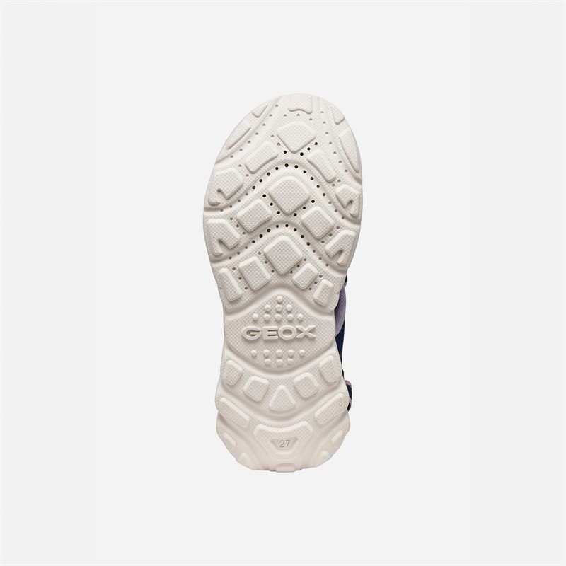 GEOX Girls Airadyum Ankle Strap Sandals Navy/Lilac