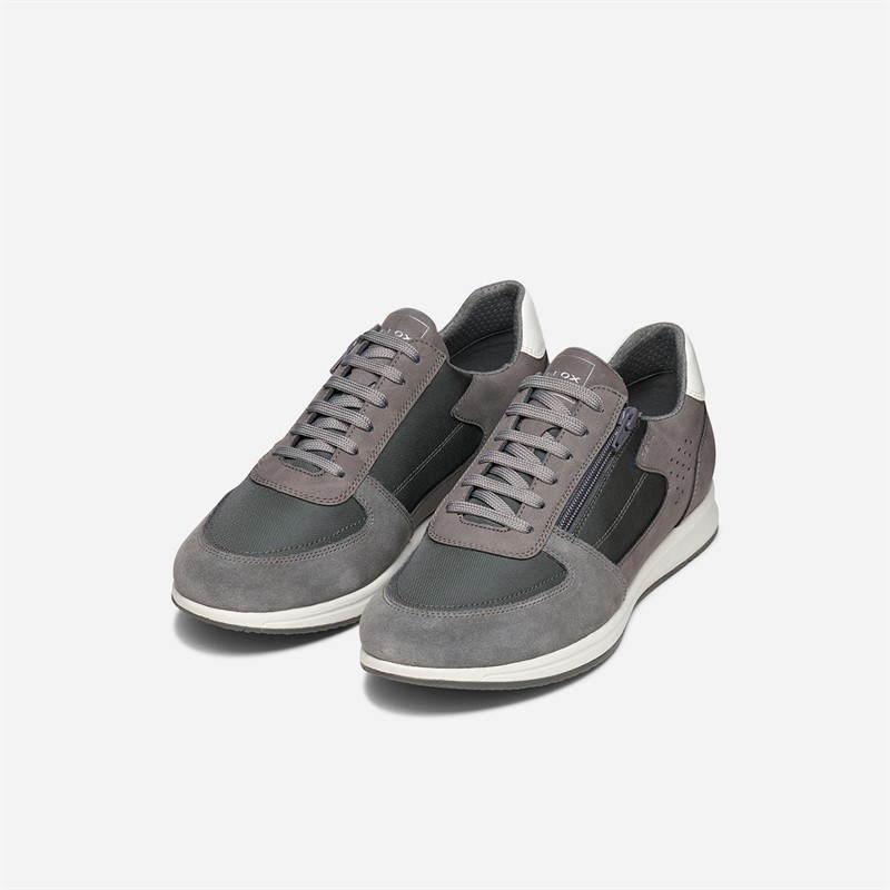 GEOX Mens Avery Trainers Dark Grey Dk Grey