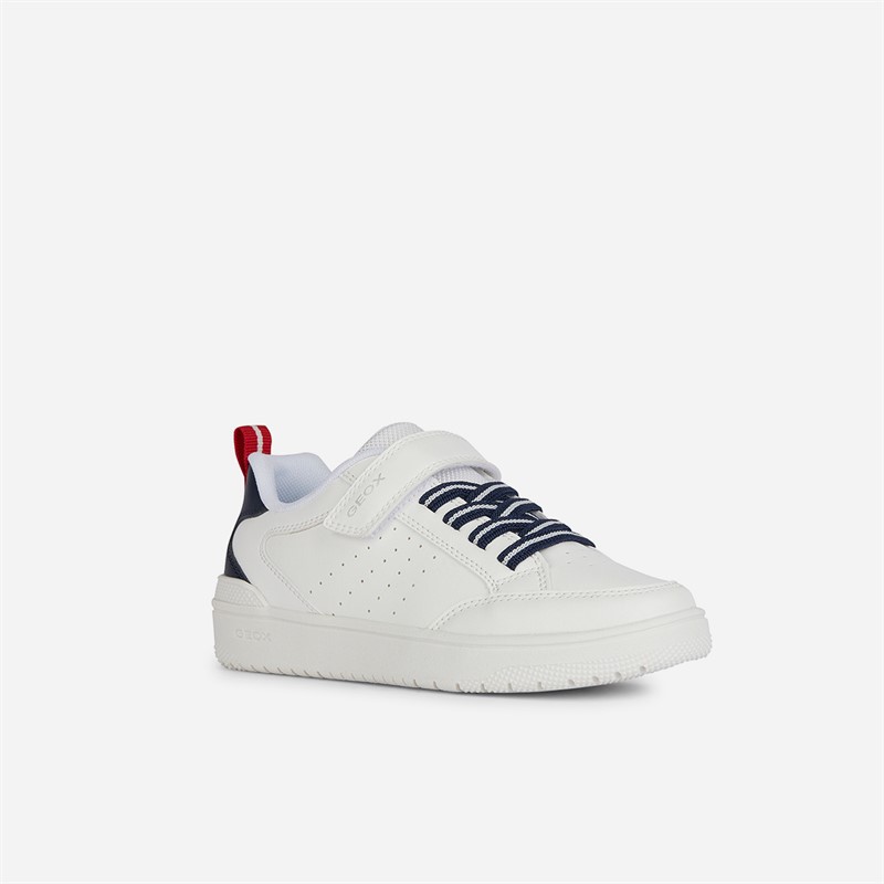 GEOX Junior Boys Washiba Trainers White/Navy