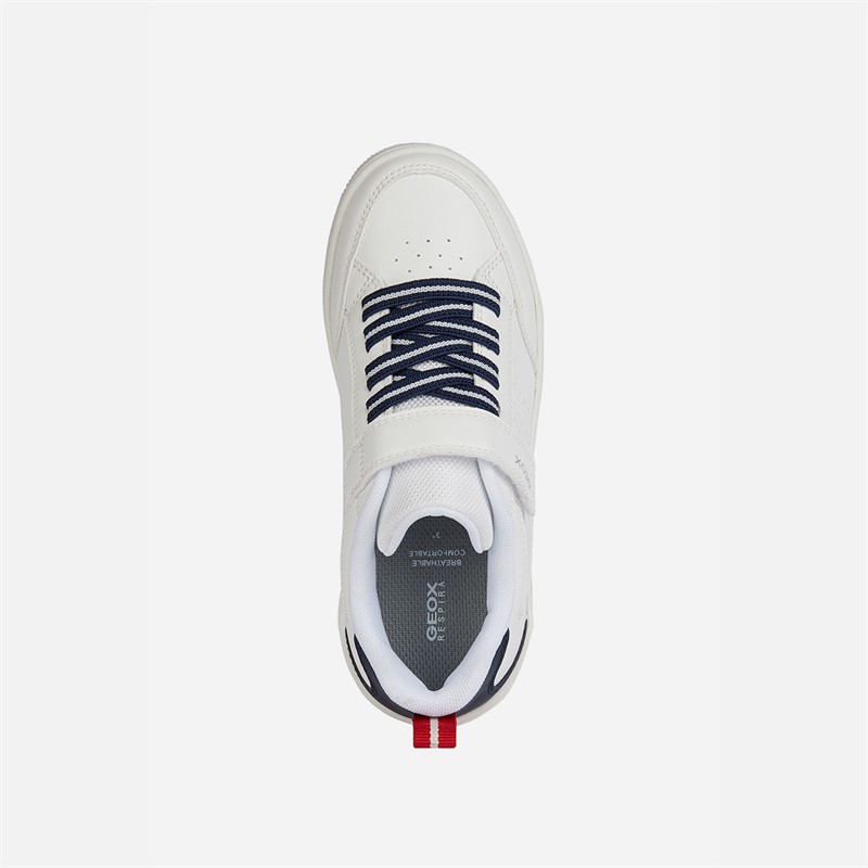 GEOX Junior Boys Washiba Trainers White/Navy