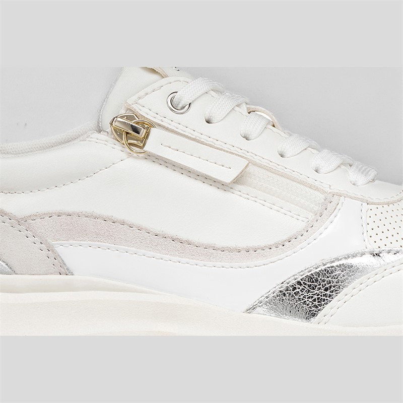 GEOX Womens Plummery Trainers White/Silver