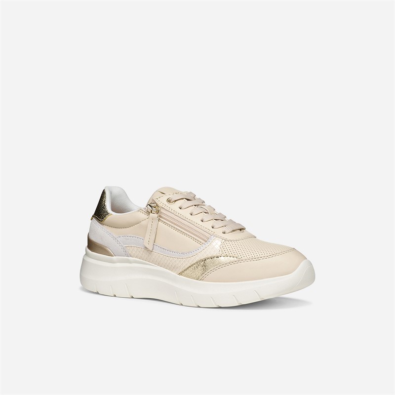GEOX Womens Plummery Trainers Papyrus/Light Sand Papyrus/Lt Sand