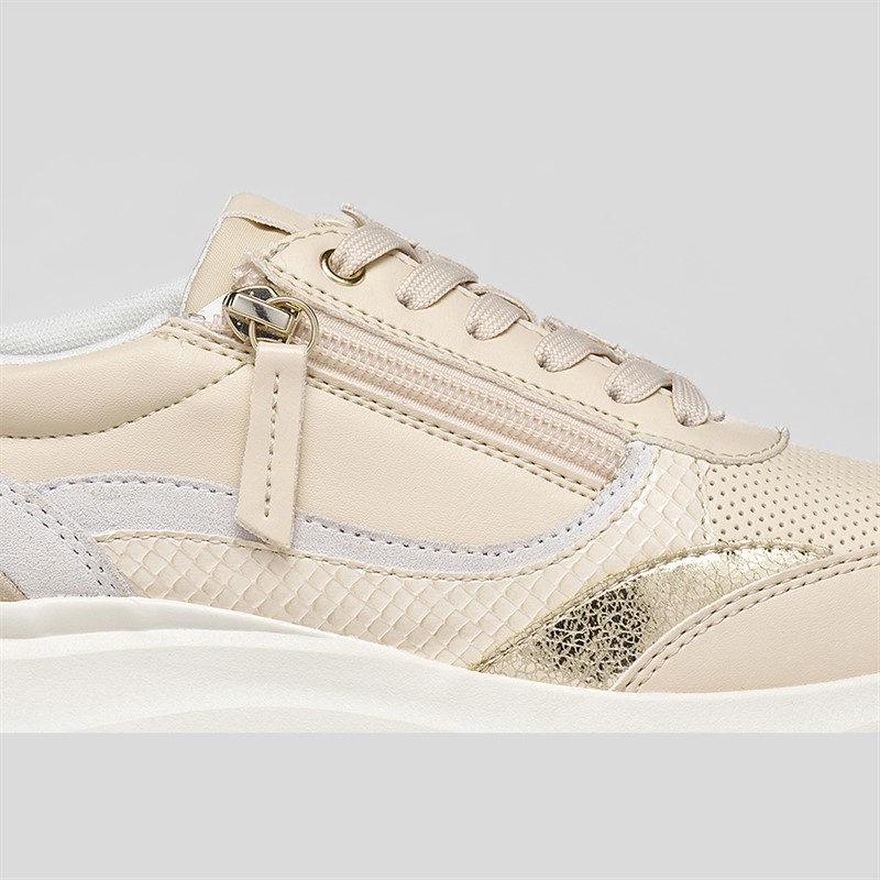GEOX Womens Plummery Trainers Papyrus/Light Sand Papyrus/Lt Sand
