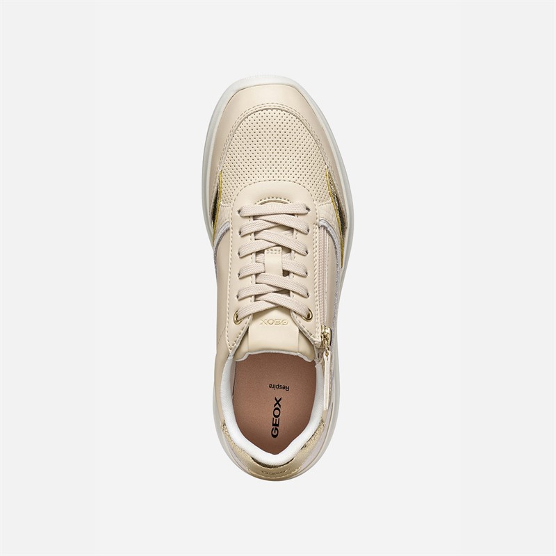GEOX Womens Plummery Trainers Papyrus/Light Sand Papyrus/Lt Sand