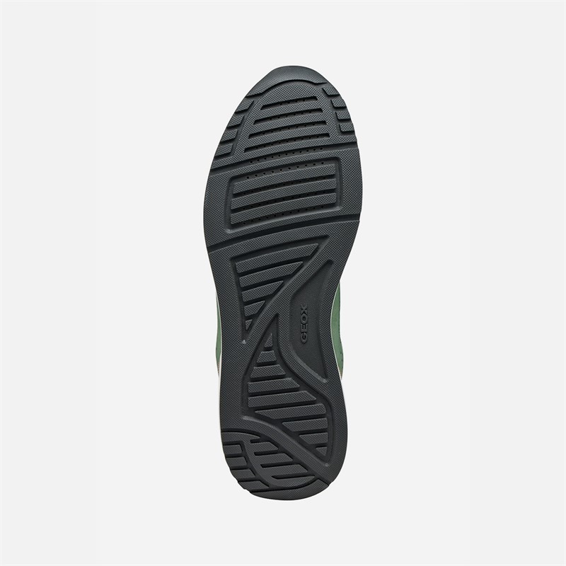 GEOX Mens Branthon Trainers White/Olive