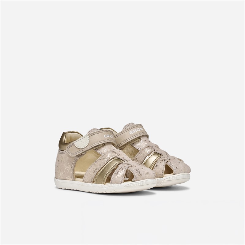 GEOX Infant Girls Macchia Sandals Beige/Platinum