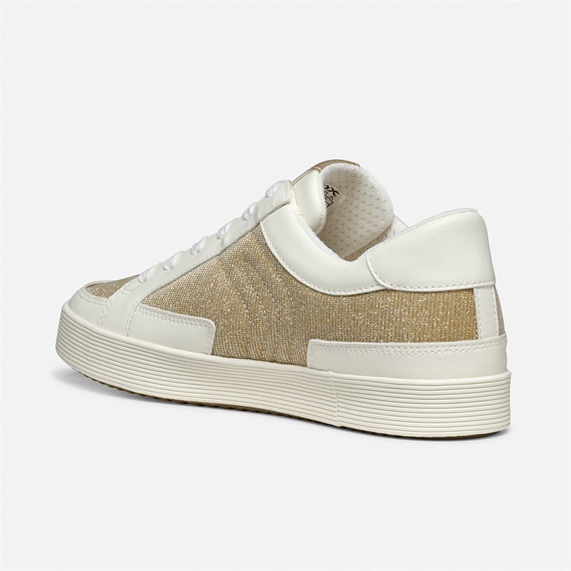 GEOX Dame Blomiee Metallic Trænere Lys Guld/Off White Lt Gold/Off White