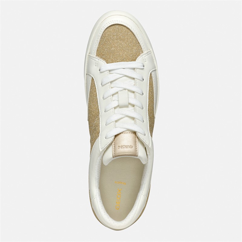 GEOX Dame Blomiee Metallic Trænere Lys Guld/Off White Lt Gold/Off White