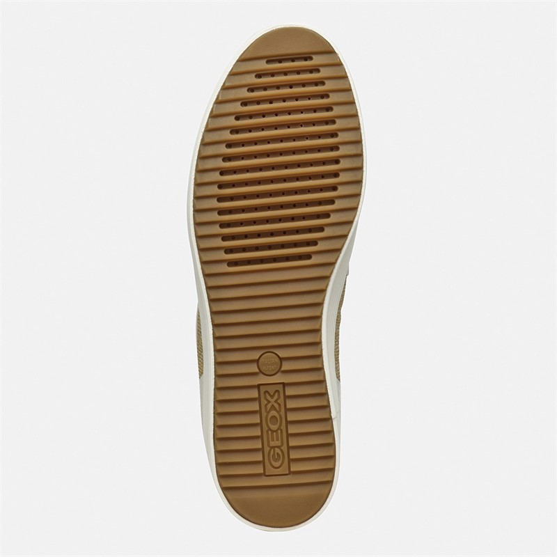 GEOX Dame Blomiee Metallic Trænere Lys Guld/Off White Lt Gold/Off White