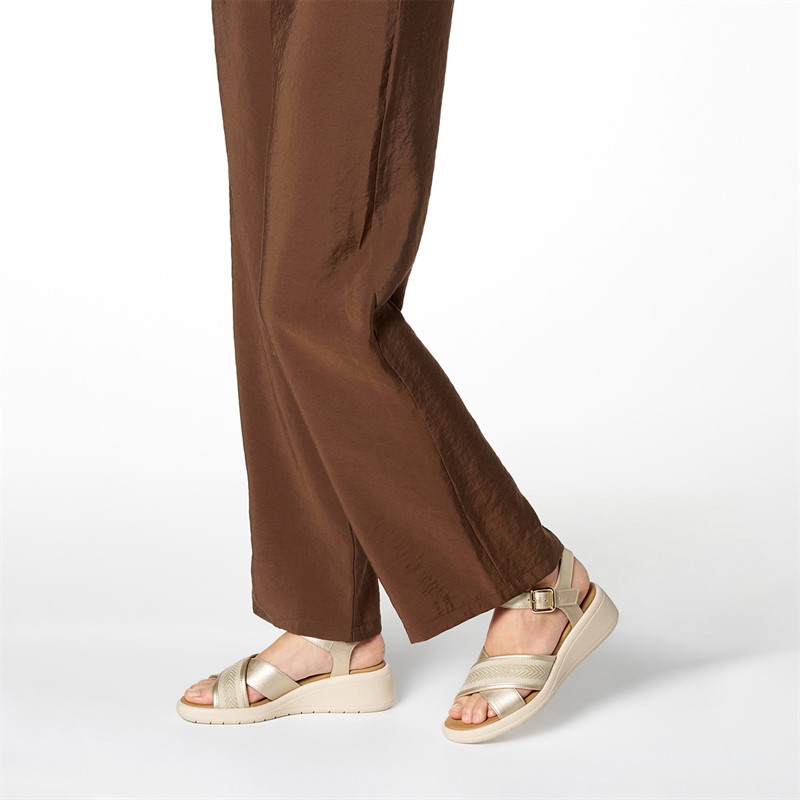 GEOX Damen Melciona Sandalen Hellgold/Papyrus Lt Gold/Papyrus