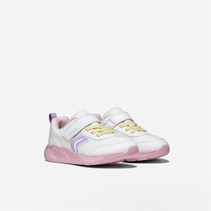 GEOX Junior Mädchen Sprintye Trainers Weiß/Rosa