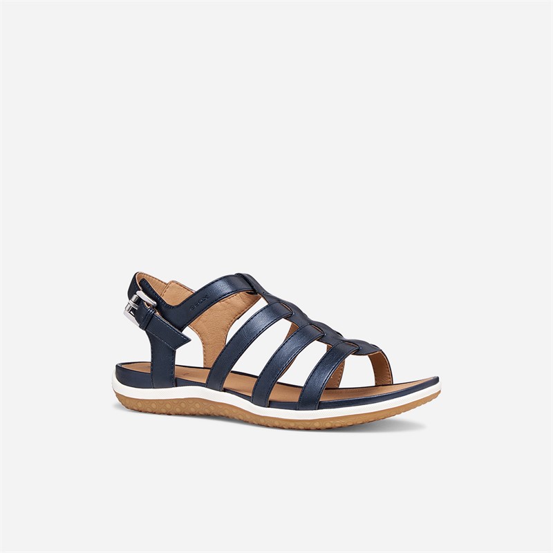 GEOX Damen Vega Fischer Sandalen Dunkelblau Jeans Dk Jeans