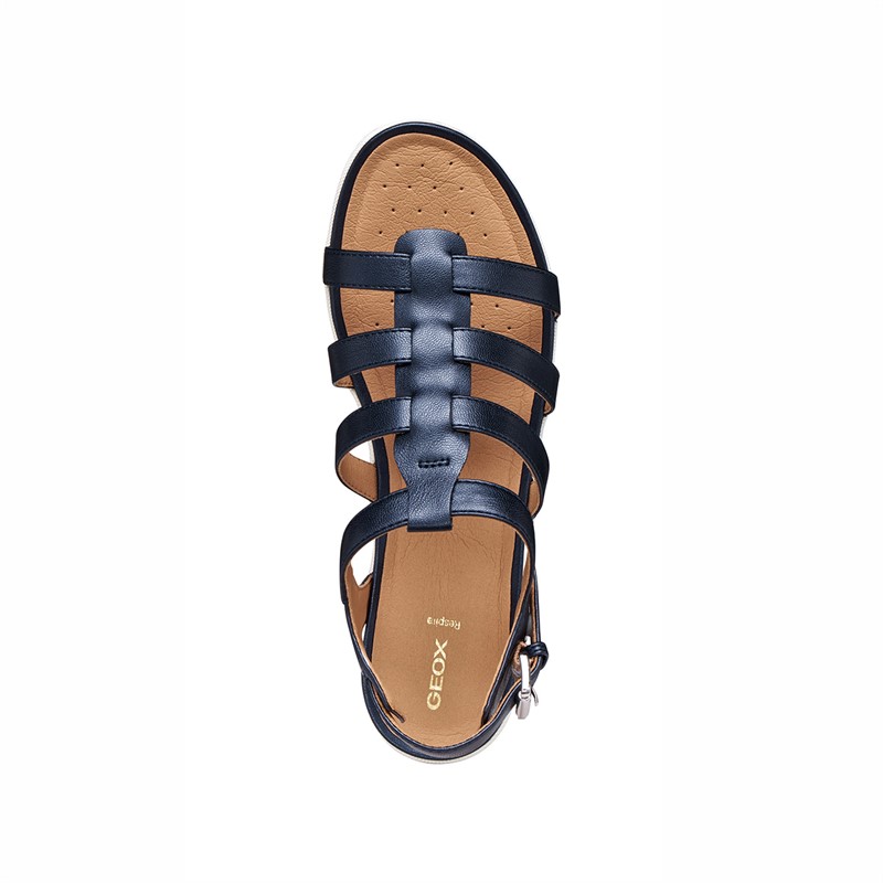 GEOX Damen Vega Fischer Sandalen Dunkelblau Jeans Dk Jeans