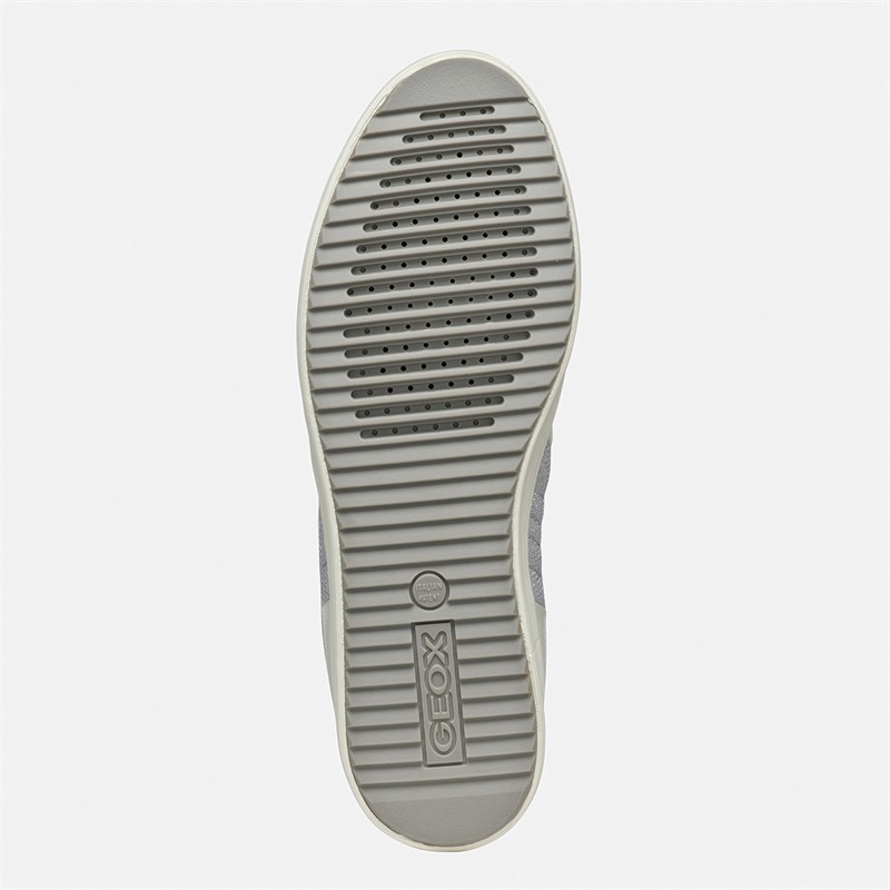 GEOX Dame Blomiee Metallic Træningssko Silver/Optic White
