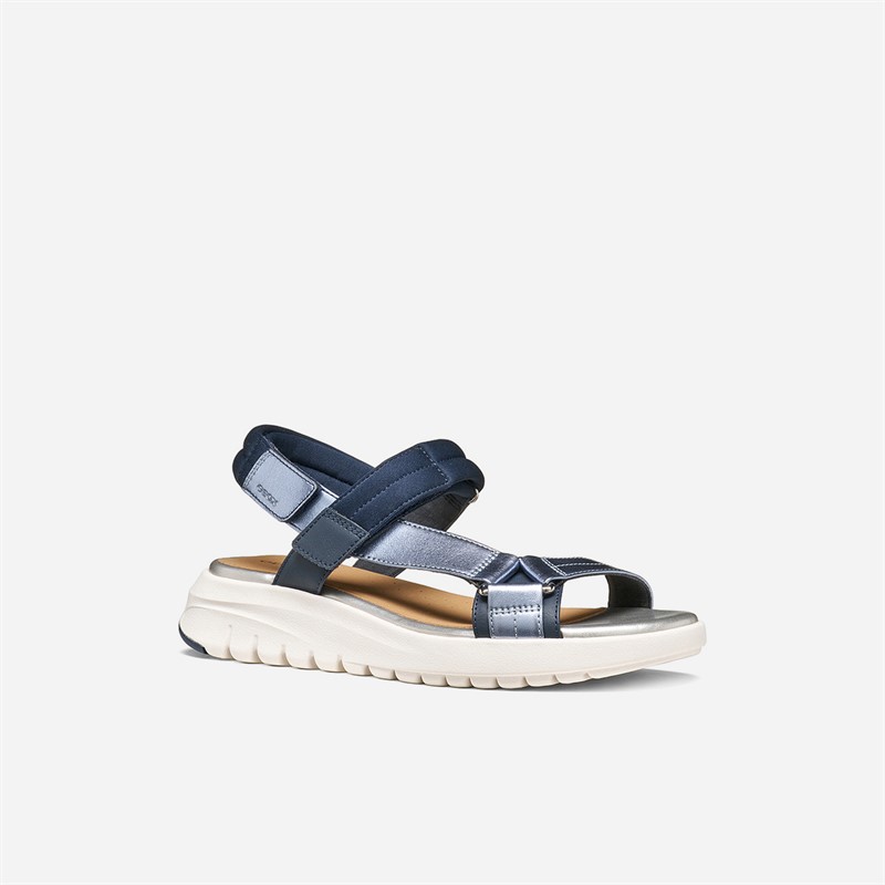 GEOX Damen Flextride S Sandalen Navy/Avio
