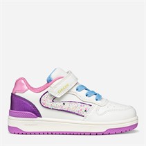 GEOX Kleinkind Mädchen Washiba Turnschuhe Weiß/Dunkelviolett Weiß/Dk Purple