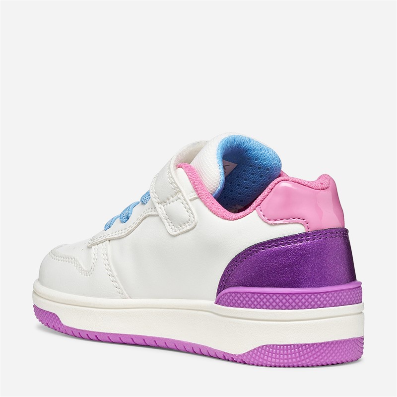 GEOX Kleinkind Mädchen Washiba Turnschuhe Weiß/Dunkelviolett Weiß/Dk Purple