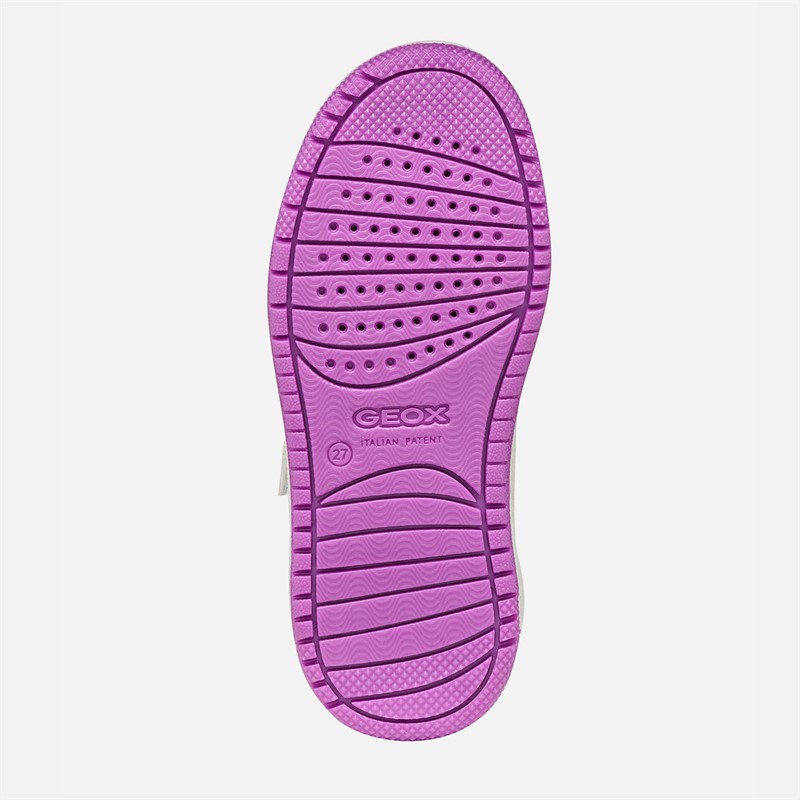 GEOX Kleinkind Mädchen Washiba Turnschuhe Weiß/Dunkelviolett Weiß/Dk Purple