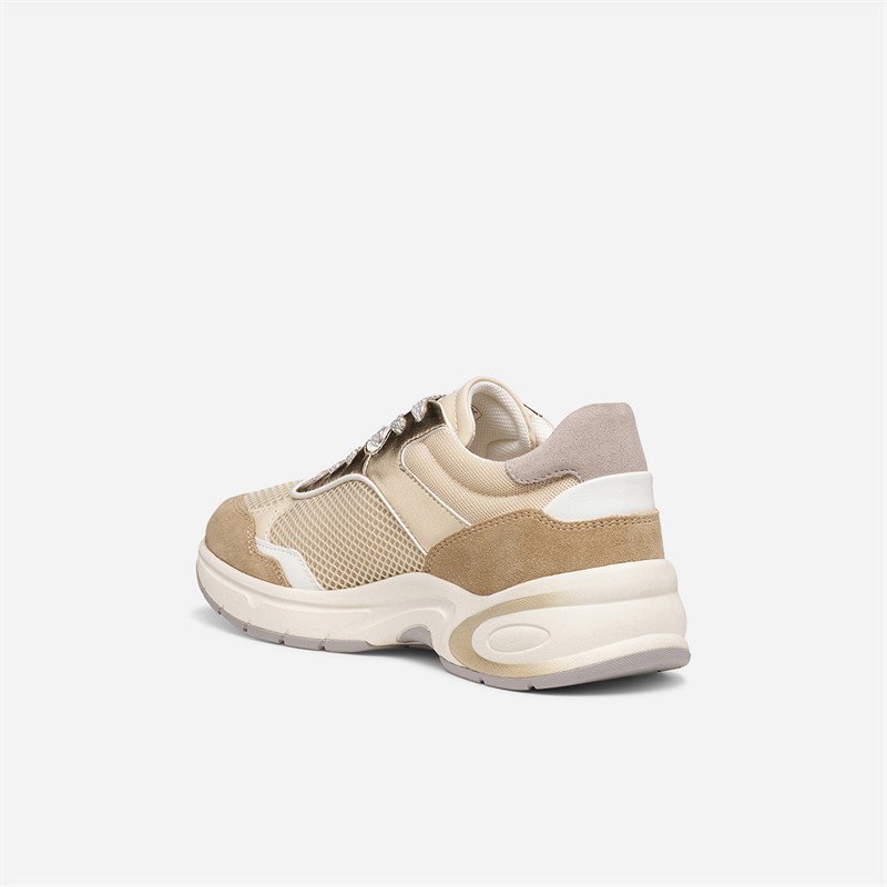 GEOX Damen Zarvia Sportschuhe Papyrus/Weiß