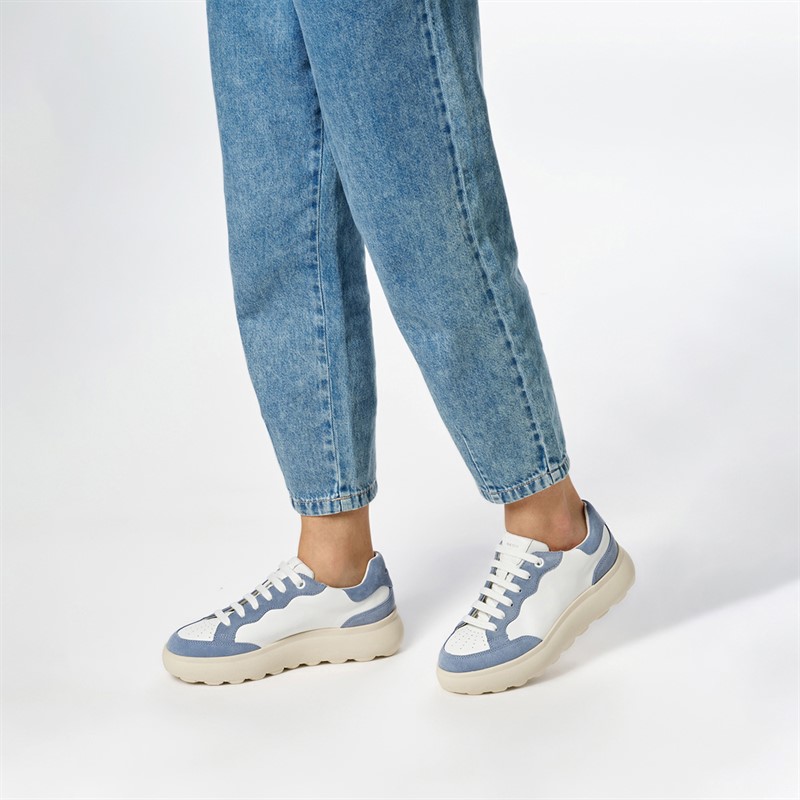 GEOX Damen Spherica EC4.1 Turnschuhe Weiß/Hellblau Weiß/Lt Blue