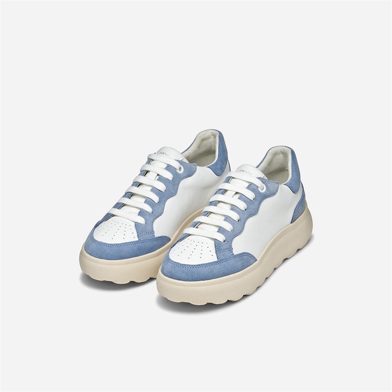 GEOX Damen Spherica EC4.1 Turnschuhe Weiß/Hellblau Weiß/Lt Blue