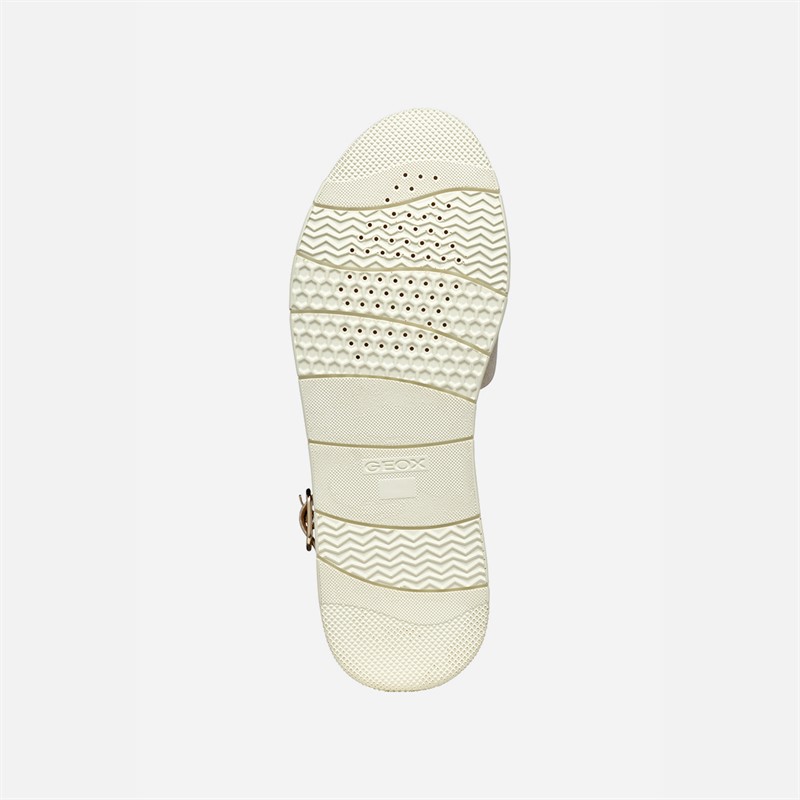 GEOX Damen Dandora Knöchel Riemen Sandalen Hellgold/Hellbraun Lt Gold/Lt Taupe