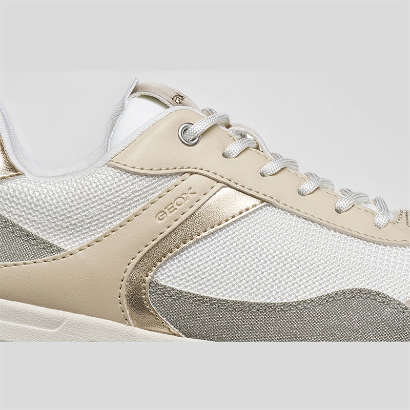 GEOX Damen Bulmya Sneaker Papyrus/Weiß