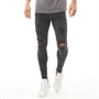 Gym King Herrer Skinny Jeans Vasket Sort