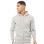 Gym King Mens Basis Zip Through Hoodie Grey Marl