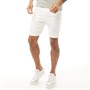 Gym King Mens Skinny Denim Distressed Shorts White