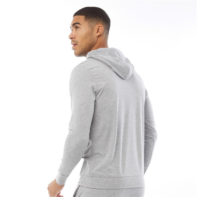 Gym King Mens Lightweight Lounge Overhead Hoodie Grey Marl