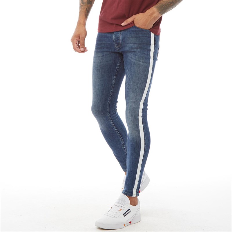 Buy Gym King Mens Denim Sike Jeans With Stripe Midnight Wash