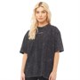 GOOD FOR NOTHING Womens Oversized Acid Wash T-Shirt Black