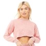 GOOD FOR NOTHING Womens Acid Wash Cropped Sweatshirt Pink