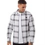 GOOD FOR NOTHING Mens Atkin Long Sleeve Checked Shirt Optic White