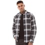 GOOD FOR NOTHING Mens Atkin Long Sleeve Checked Shirt Jet Black